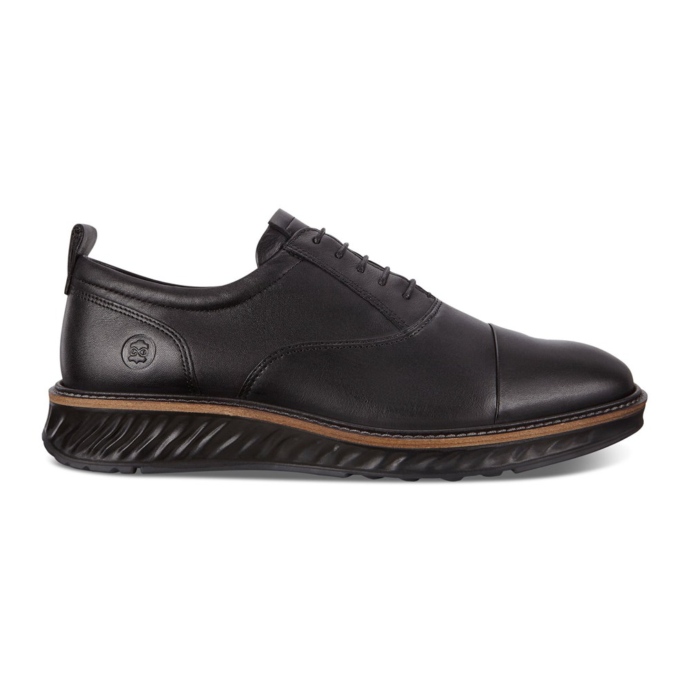 Mens Oxford Shoes - ECCO St.1 Hybrid Cap-Toe - Black - 0436HPXCY